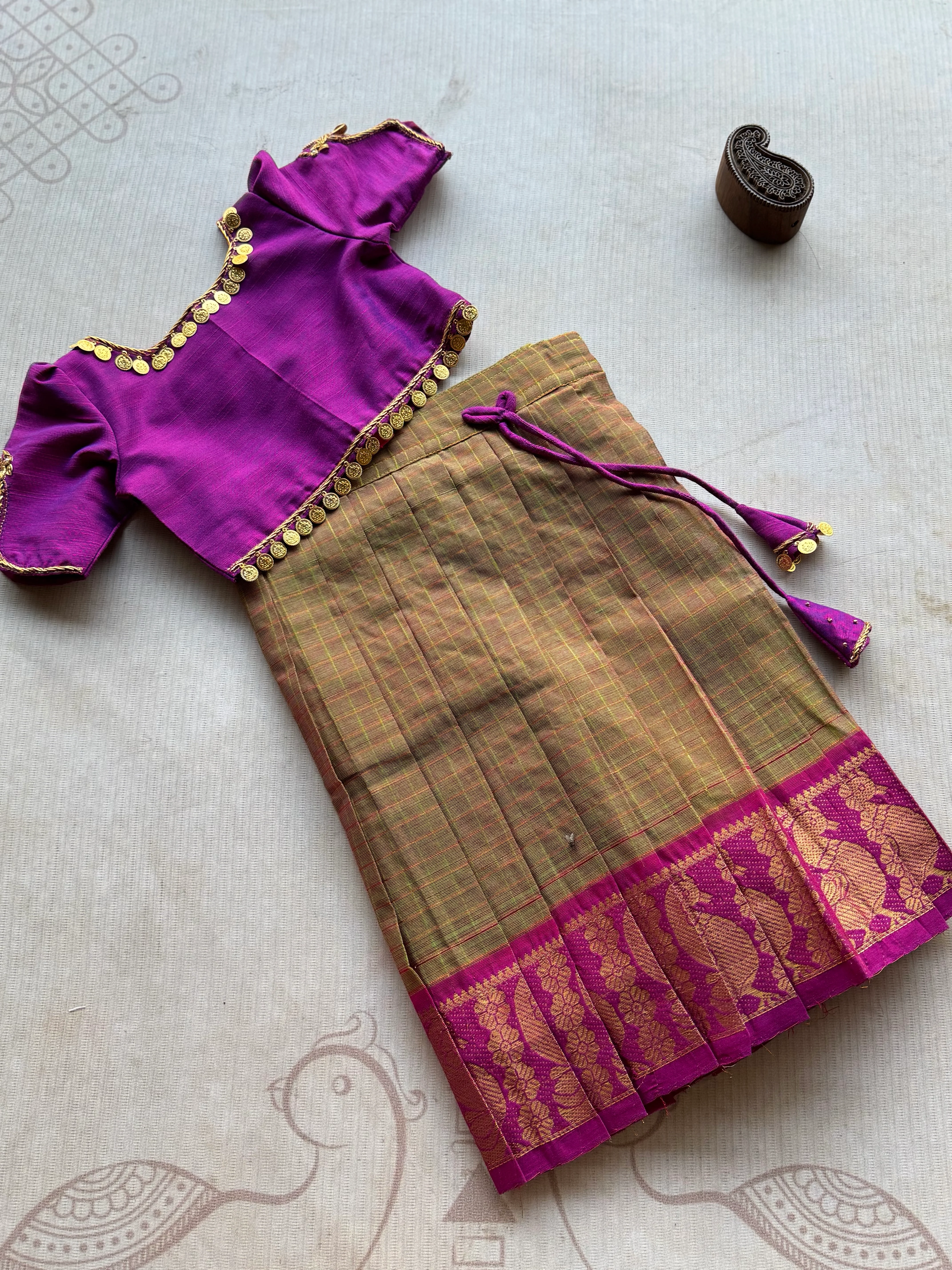 Chettinad Cotton Crop Top and Skirt
