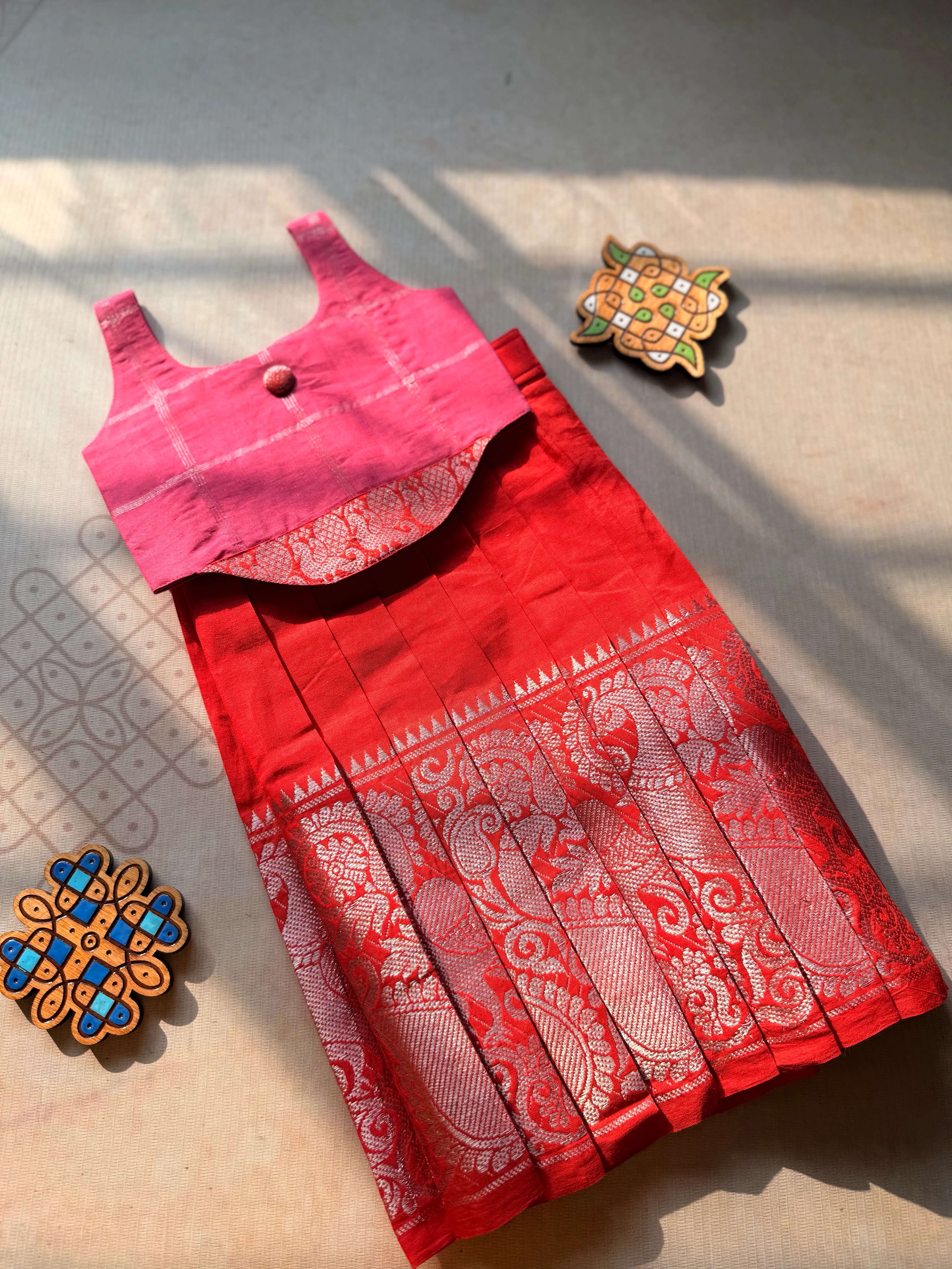 Zari Checkered Crop Top and Skirt